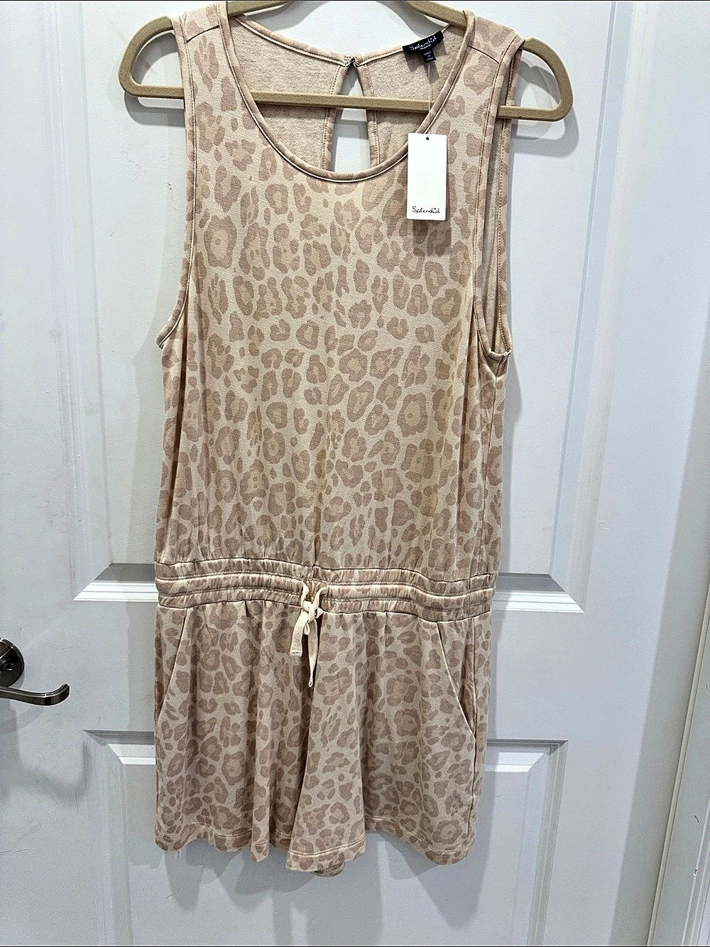 Splendid OLE Animal Print Romper in Beige Size Medium NWT